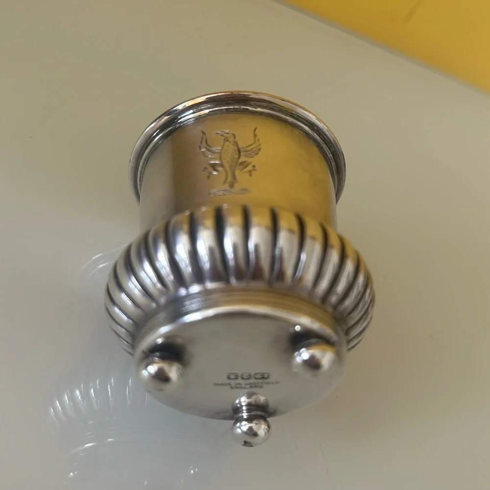 Vintage  Sheffield England Silver Plate Beaker Drinking Cup Container